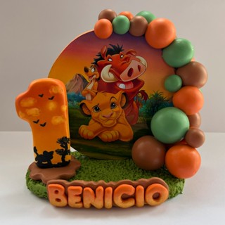 Vela Personalizada Topo de Bolo O Rei Leão - Vela de Aniversário Biscuit.