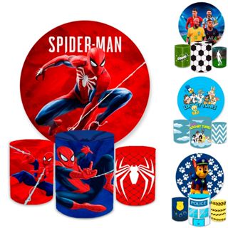 Trio Capa Cilindros Veste Fácil + Painel Redondo Infantil Filmes Desenhos Heróis em Oferta na Shopee