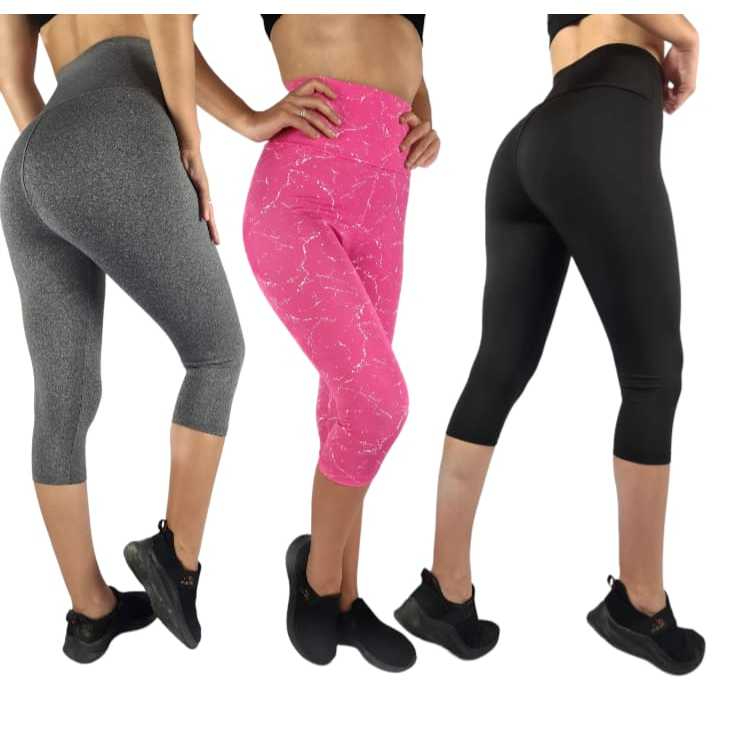 Calça Legging Corsário Cintura Alta Academia Fitness Lisa Cintura Alta Feminina Academia Fitness Lisa — R$ 23,90 em Shopee, 40% OFF