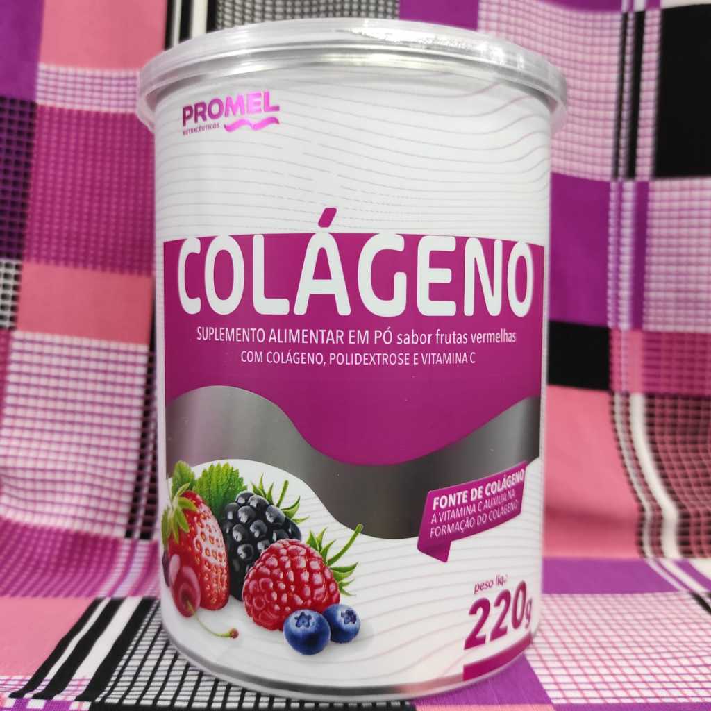 COLÁGENO HIDROLISADO E VITAMINA C 220g (Promel) UNIDADE  [ instantâneo sabor: frutas vermelhas ]