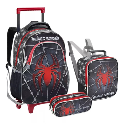 Kit Mochila Escolar Infantil Homem Aranha - Envio Imediato