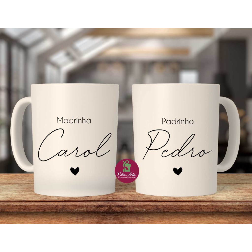Kit 3 Canecas De Batismo Padrinho Madrinha Batizado Dindo E Dinda Batizado Consagração Avó Avô Tia Tio Papai Mamãe pe — imagem 2 de 2