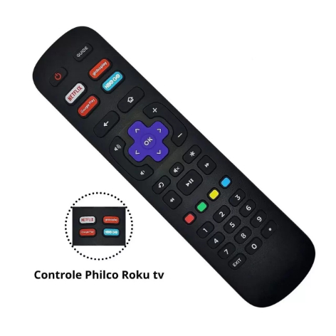 controle tv philco smart roku le-7245