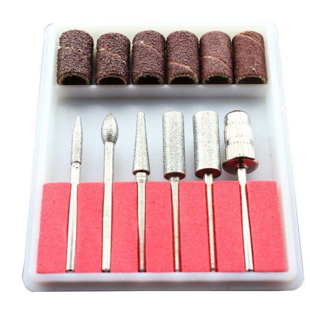 Kit 6 Brocas + 6 Lixas Para Lixa Elétrica De Unhas