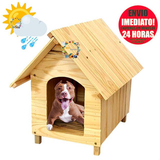 Casinha Grande N6 de Madeira Para Cachorro Cães Porte Grande Pittbull Rottwailler Pastor Alemão Casa Pet Numero 6
