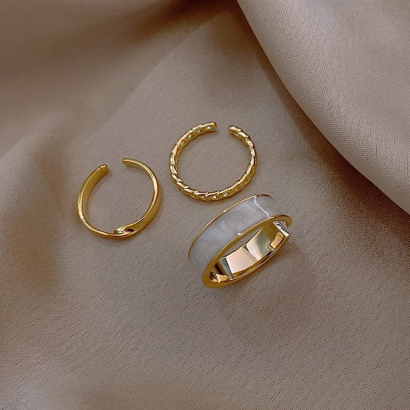 Kit 3 Anel Regulável Lindo e Elegante Feminino Ajustável Prata e DouradoLuxo Achadinhos Shopee