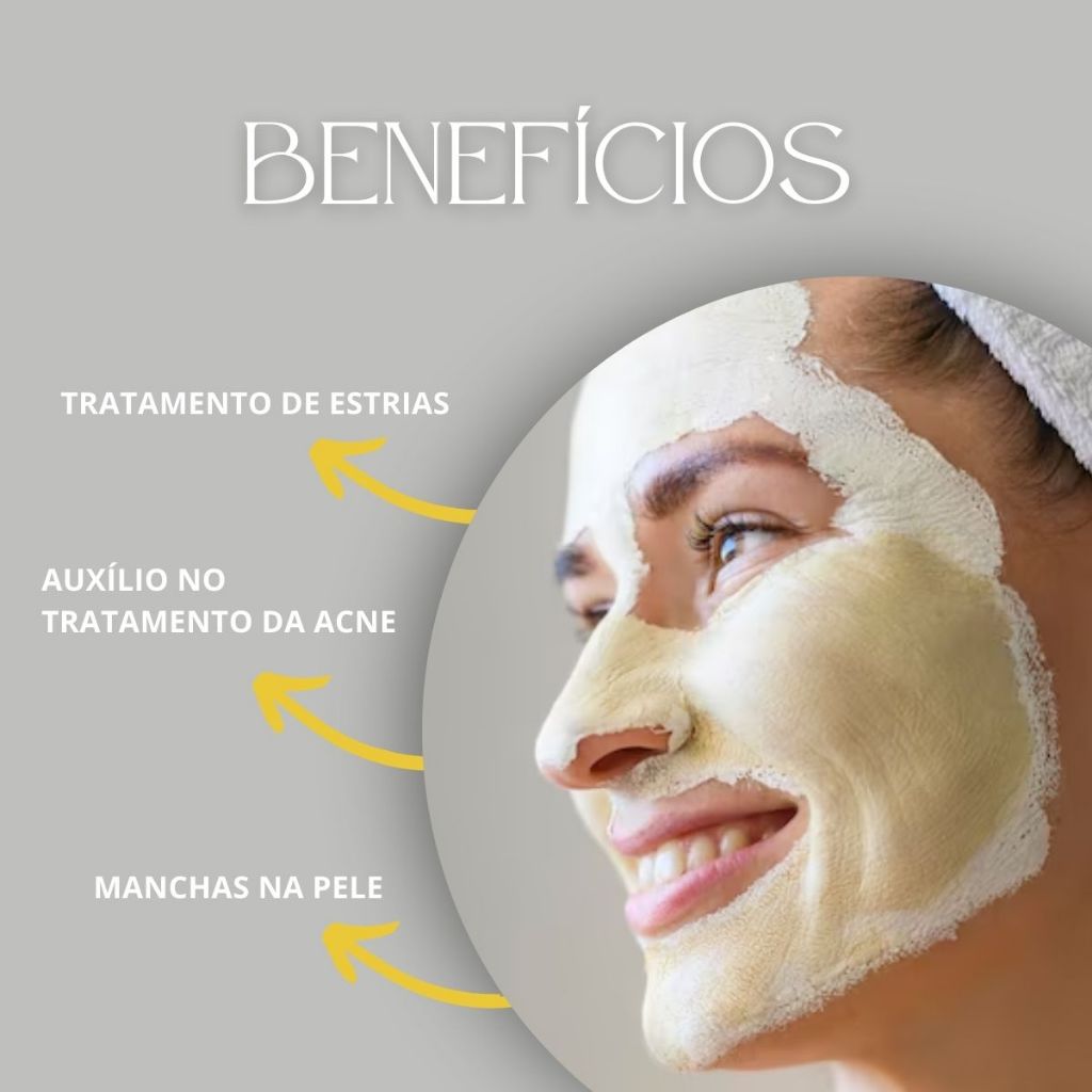 Argila amarela 1kg Daseiva Naturais combate o envelhecimento (Skin Care) Máscara Para o Rosto