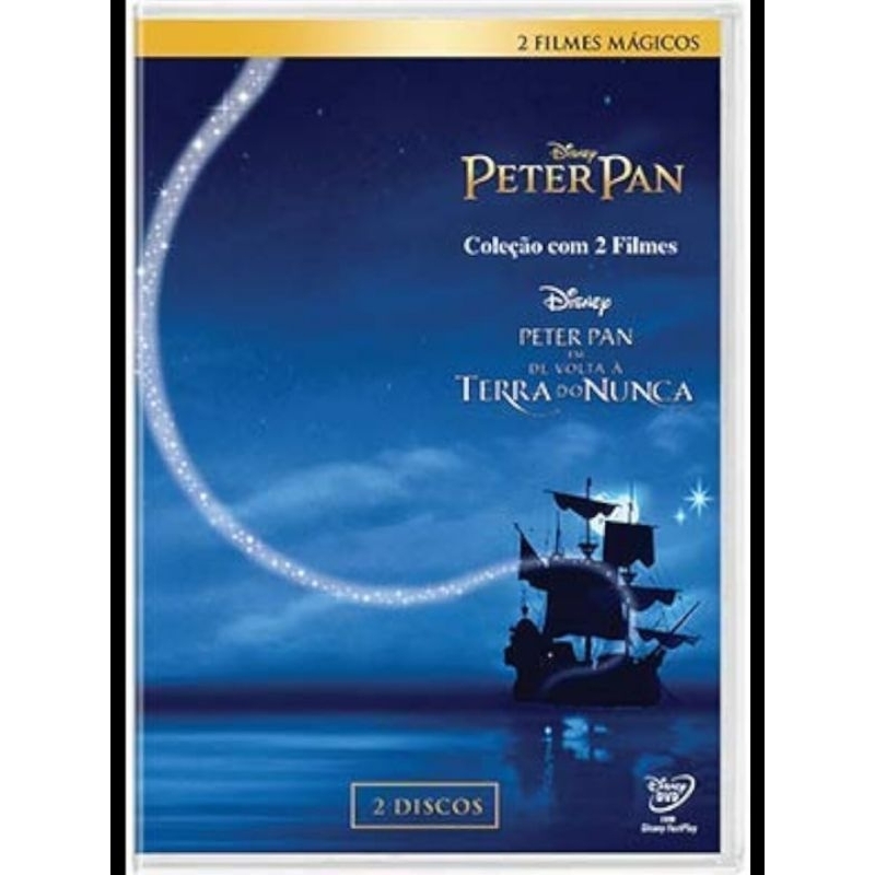 DVD Peter Pan - Coleção Com Dois Filmes, Duplo, Peter Pan 1 e 2 - Original Disney Completo
