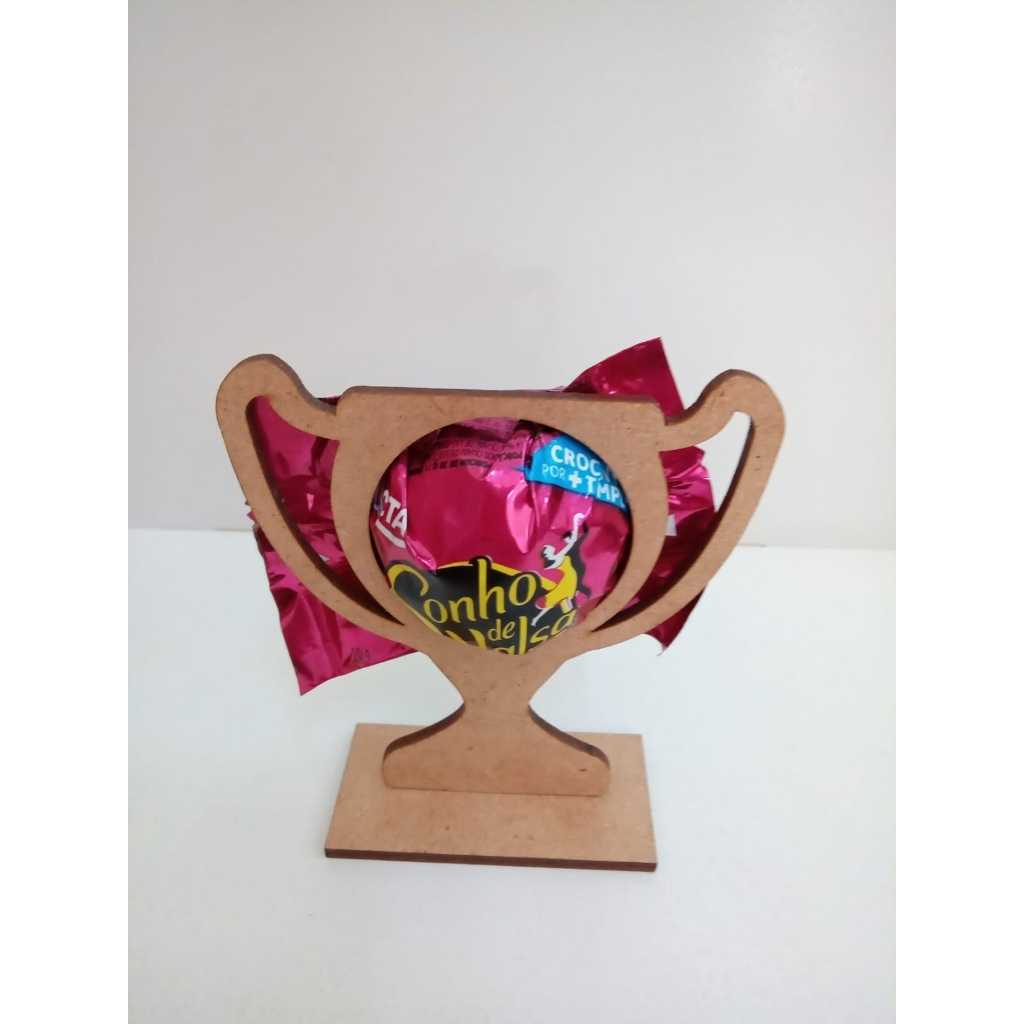 Kit 30 Porta Bombom Troféu Taça MDF Lembrancinha Festa Futebol Campeonato Aniversário Esportivo Personalizado