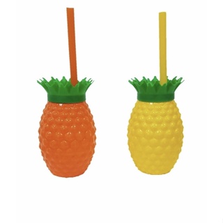 1 COPO FORMATO DE ABACAXI 350ML - COR A ESCOLHER / FESTA HAVAIANA / TROPICAL em Oferta na Shopee