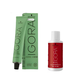 Coloração Permanente Schwarzkopf Igora Zero Amm 60g + Oxigenada 20vol 60ml em Oferta na Shopee