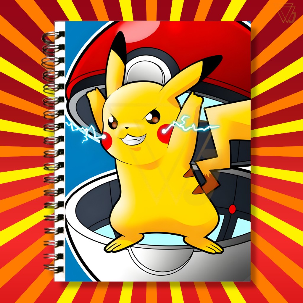 Adesivo Para Capa de Caderno Anime Pokémon Pikachu Excelente Qualidade