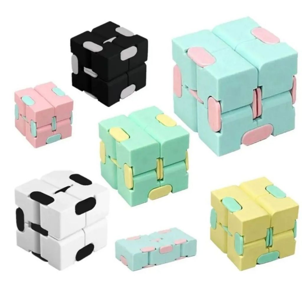 Fidget Toy Cubo Infinito Antistress Cores Pasteis