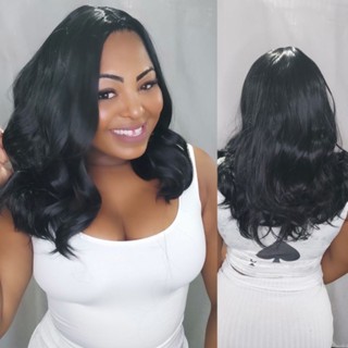Peruca Lace Wig Ondulada na cor preta