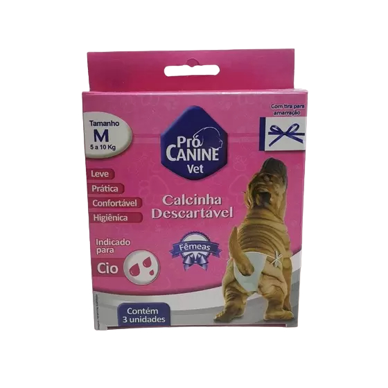 Calcinha Fralda de cachorro indicada para cio 3 pç
