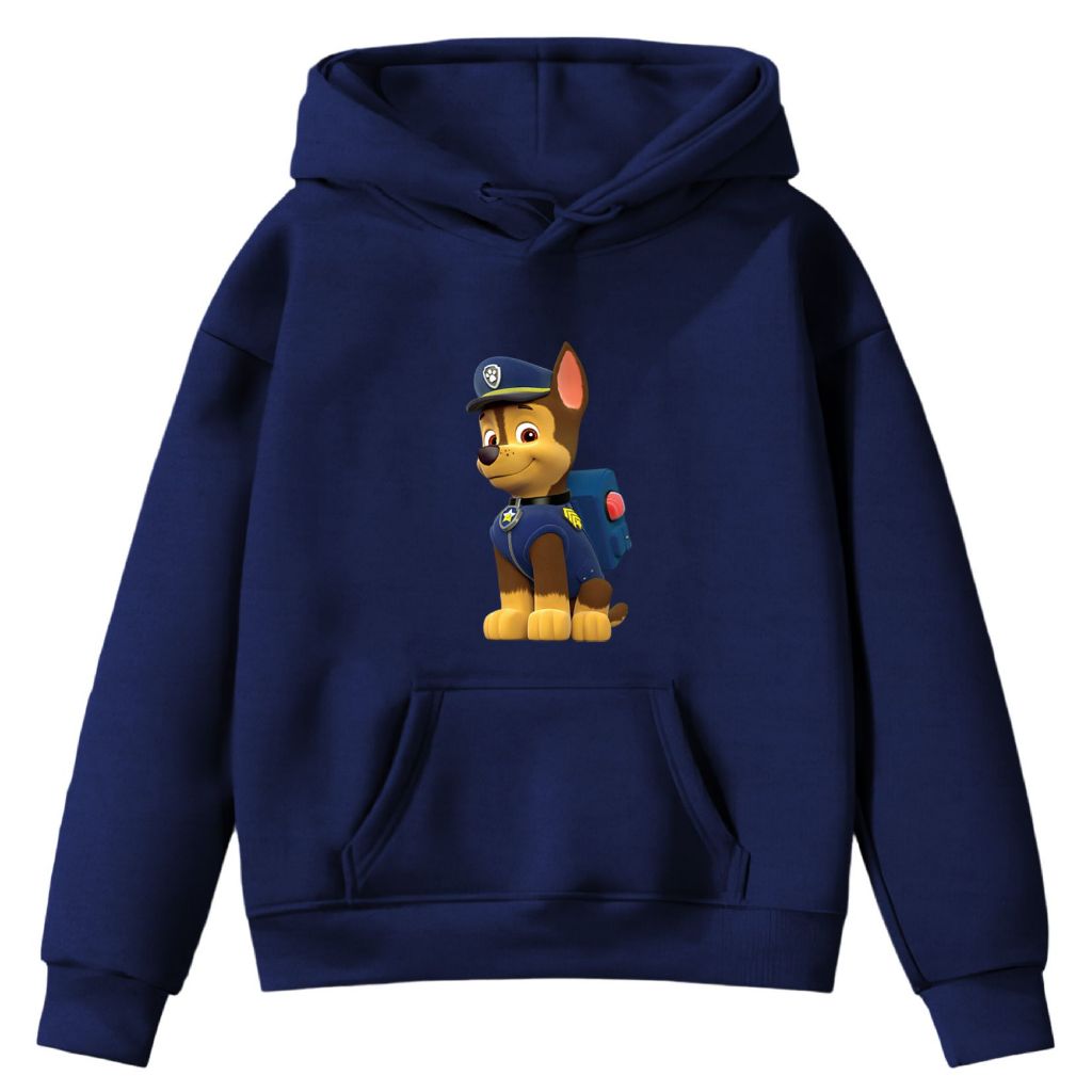 Moletom Infantil Patru lha Canina Cachorro Policial Hoddie Liso Bolso Canguru Com Capuz Envio