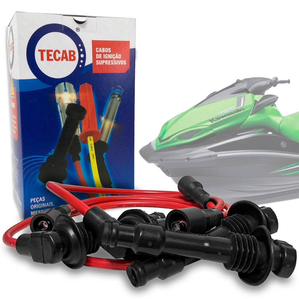 Jogo de Cabos de Velas Jet Ski Kawasaki 250X 260X 260XL 300X 300XL 310X 310XL 310R 1500 SX-R ULTRA LX STF-15F
