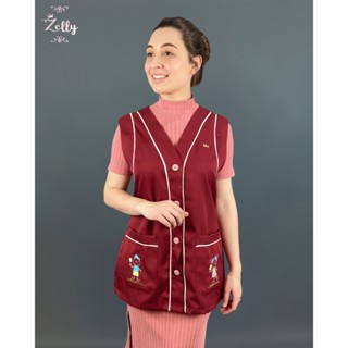 Jaleco Professor sem Manga com botoes e com bordado de nome
