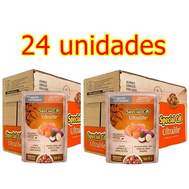 24 unidades Sache 85g alimento úmido gatos Premium super saudável special cat original