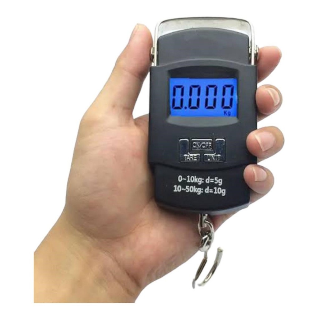 Imagem Balança de gancho portátil digital de mão bolsa para mala ou pesca 50Kg RF