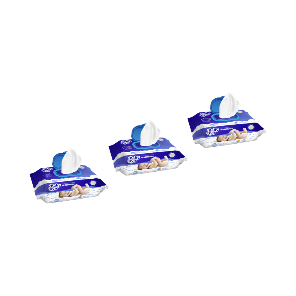 KIT 3 TOALHAS UMEDECIDAS BABY BYN PREMIUM 300 FOLHAS