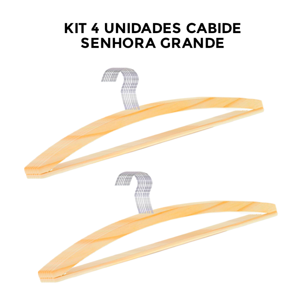 Kit 4 cabides de Madeira com haste resistente Tintureiro Adulto 40cm R-1C Organização em Oferta na Shopee
