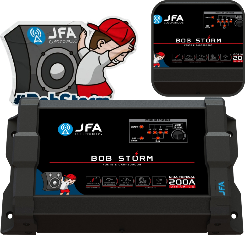 Fonte Automotiva Jfa Fonte jfa 200 Amperes 120 Amperes 90 Amperes Bob Storm Som  Caixa Bob Modelo Bivolt 127 220v em Oferta na Shopee