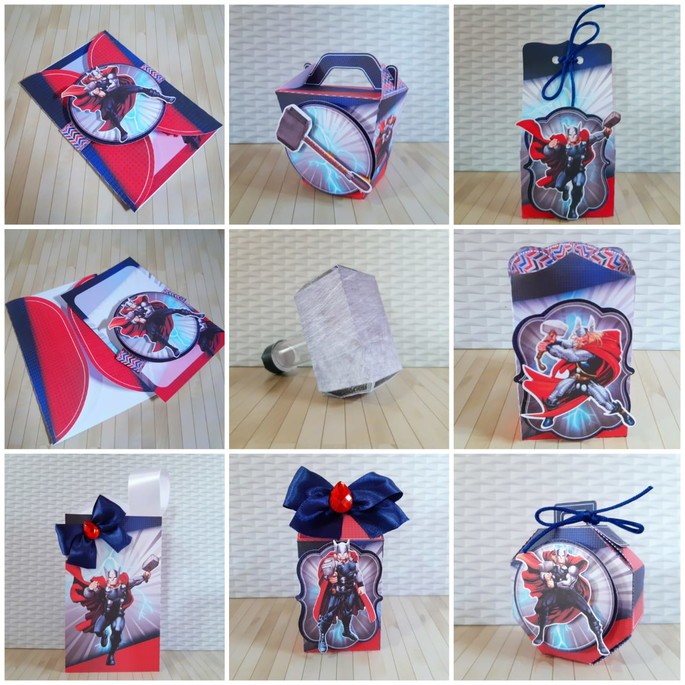 kit festa infantil lembrancinha para aniversário Caixinhas Personalizadas Thor