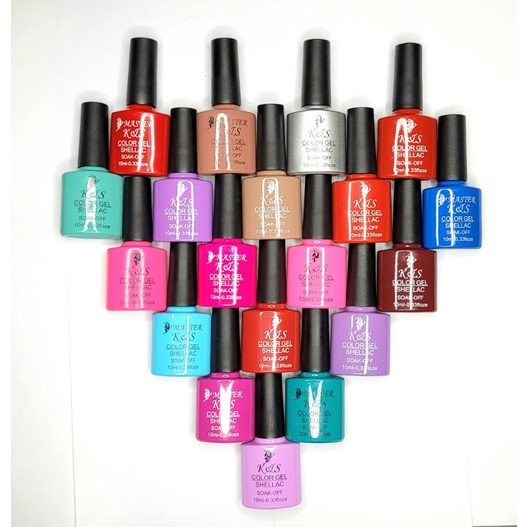 kit 10 Esmalte Em Gel K&S Color Gel Shelac 10ml Uv Led Gel Polish  Soak-off