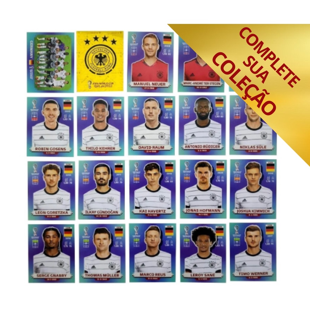 Figurinhas Copa Mundo 2022 Seleção GER - ALEMANHA - Completa