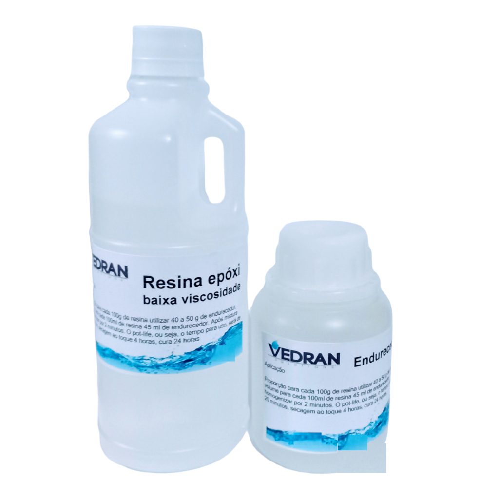 Resina epoxi transparente baixa viscosidade Vedran kit 750g em Oferta na Shopee