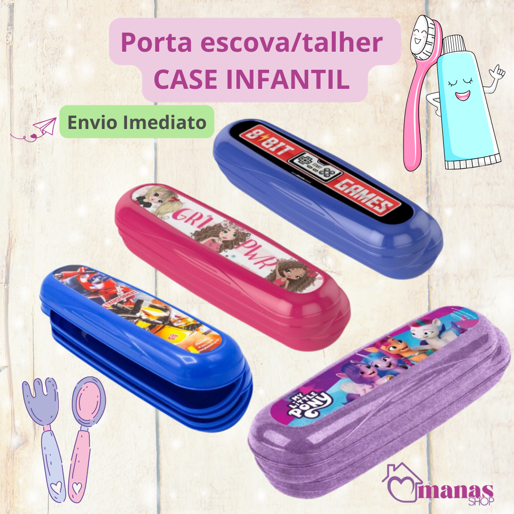 Porta escova dente infantil Plasvale Dental Case estojo Porta escova crianças Kids Material escolar em Oferta na Shopee