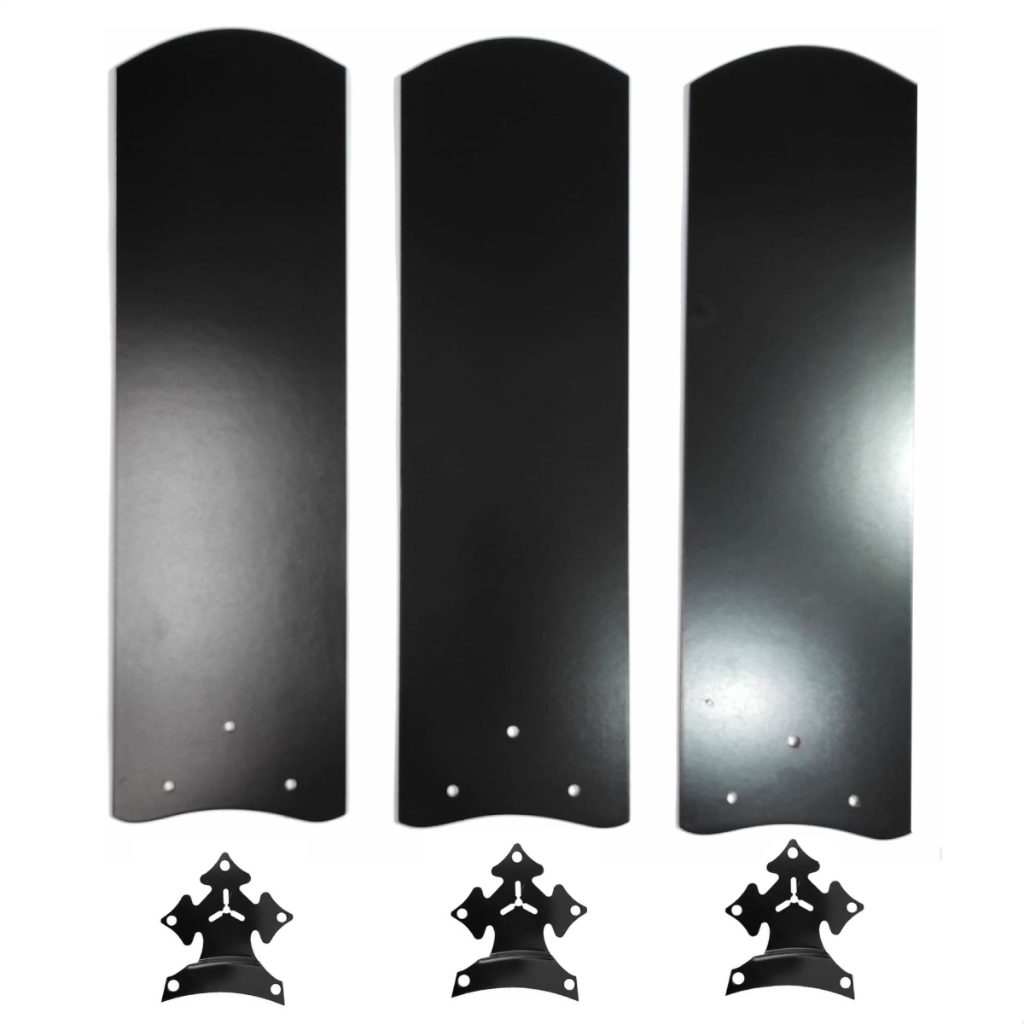 Kit Completo Jogo 3 hélices Pás E Garras Ventilador Teto Venti Delta Ventisol Preto ligth zeta wind