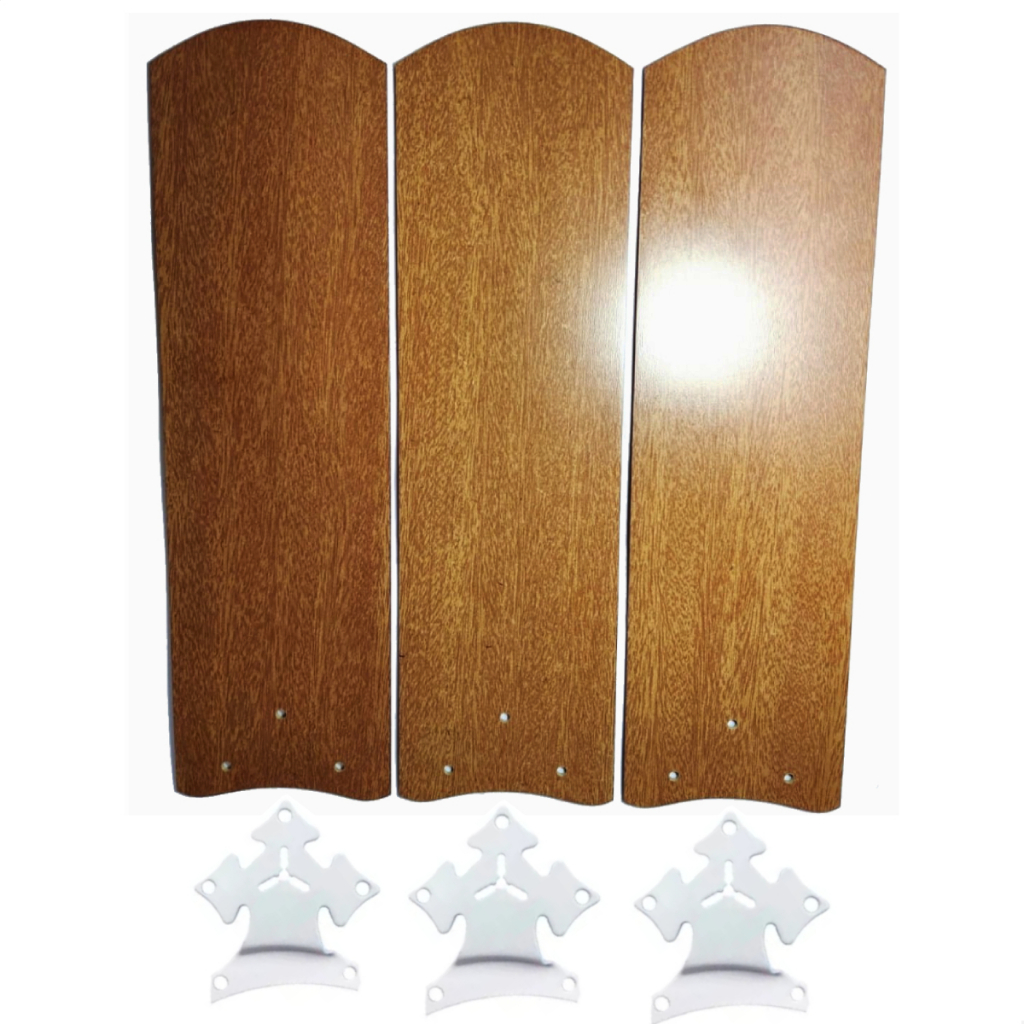 Kit Completo 3 Hélices Pás Garras Ventilador Teto Venti Delta Ventisol marrom mogno ligth zeta wind