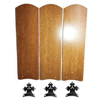 Kit Completo Jogo De Pás E Garras Ventilador Teto Venti Delta Ventisol mogno marrom Conjunto de suportes parafusos fixadores delta ligth zeta lumi hélices retas em mdf