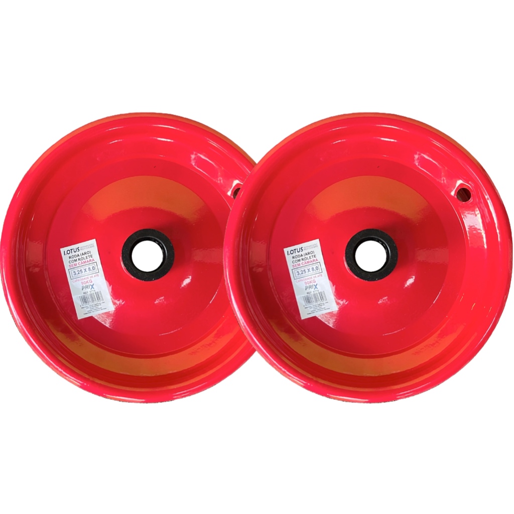 2 Aros Para Carrinho De Mão Com Rolete Lotus