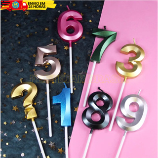 Vela de Aniversário  3D Perolizada Cintilante Várias Cores em Oferta na Shopee