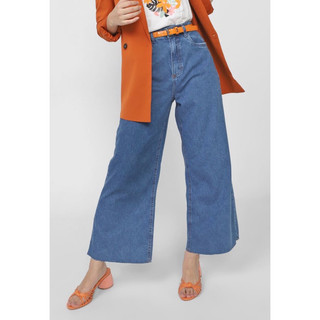 Calça jeans cintura alta/ pantalona feminina  pantacourt