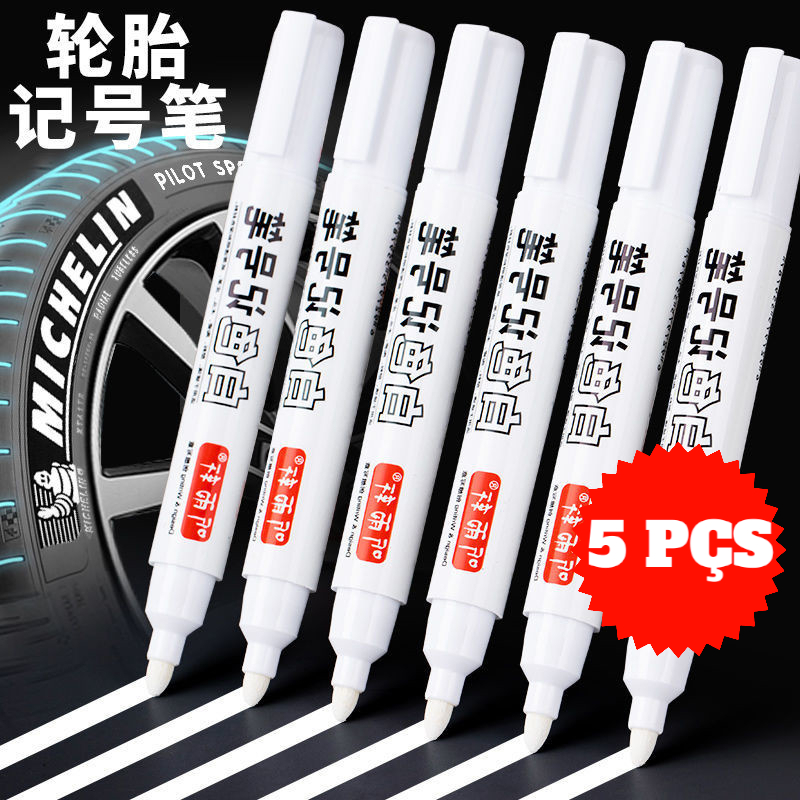 Caneta pinta pneu Permanente Marcadora A Prova D'água Branca - Retoque Lataria Tenis Reparos