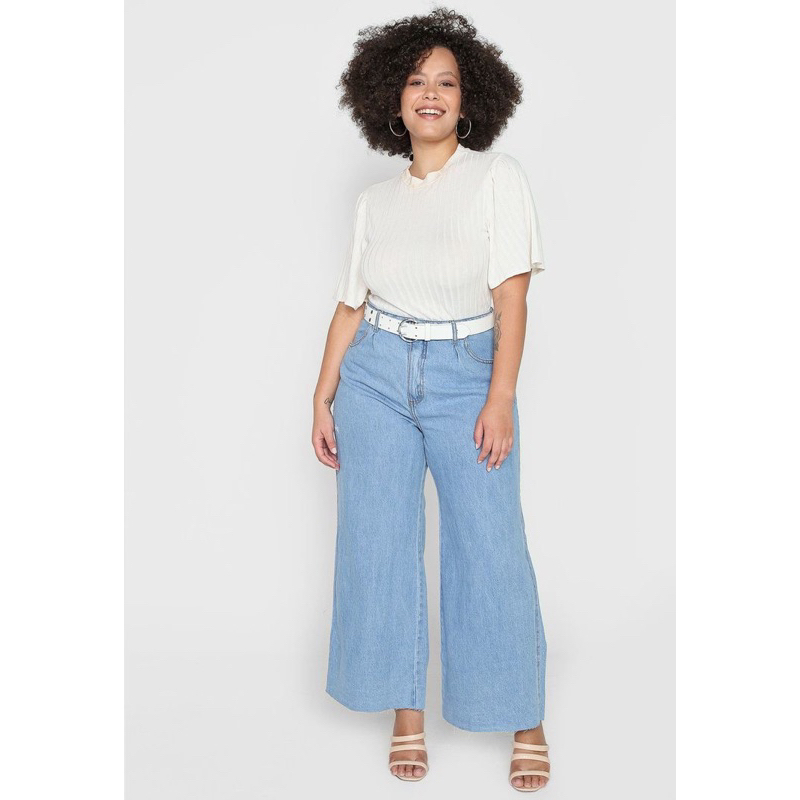 Calça  jeans plus size feminina /Pantacourt  Plus Size/ cintura alta