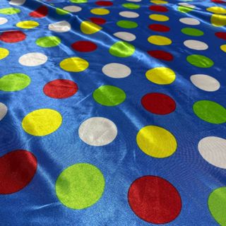 Tecido Cetim Azul Poá Colorido 1,40m Para Fantasias e Festas