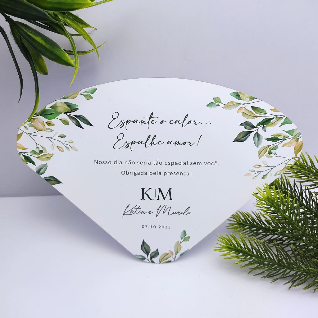 Ventarola Leque Para Casamento Personalizado com Nomes e Data (9 dias úteis de produção) em Oferta na Shopee
