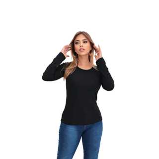 Blusa femenina manga longa