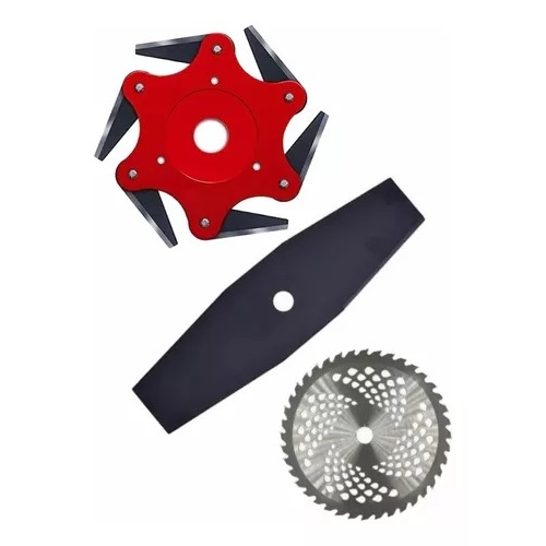 Kit  Lâmina Facão + Disco 80 D + Lâmina 6 Pontas Roçadeira