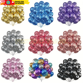 25 Unidades Balão Metalizado Cromado de Festa Varias Cores Número 5 Ano novo Reveillon halloween em Oferta na Shopee