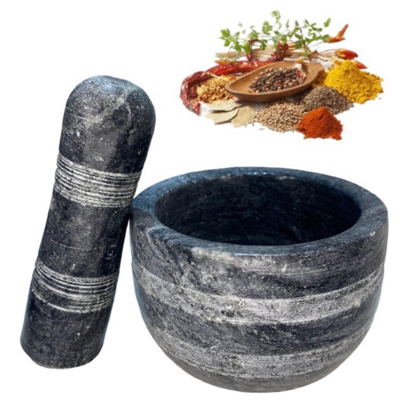 Pilão Almofariz Em Pedra Sabão Para Alhos Temperos Grande em Oferta na Shopee