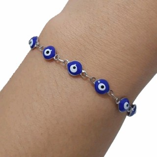 pulseira de Olho Grego Aço Inox 316l