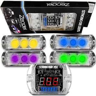 Strobo RGB Som Automotivo Com Voltimetro Zendel 4 farois em Oferta na Shopee