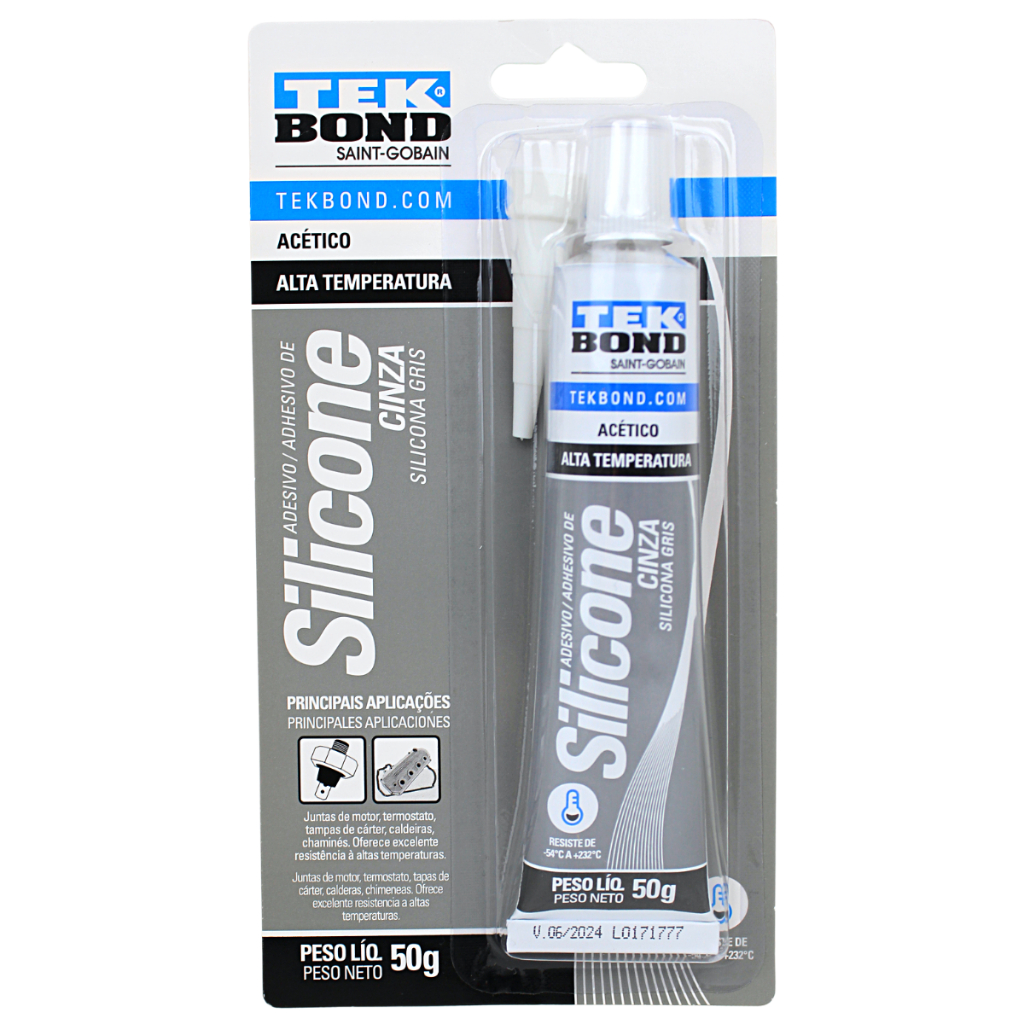 Silicone Selante Ácetico Cinza 50g Blister Bisnaga - Tekbond | Piqueri Autopeças