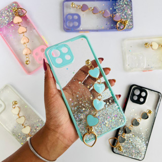 Capa Glitter com Corrente Coração Para Xiaomi Mi 11 Lite/ Capa Varias cores Coração CF53.